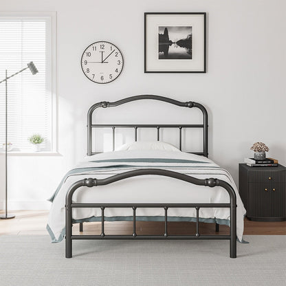 14 In High Heavy Duty Metal Bed Frame with Vintage Style, Supports Up To 2500lbs, Easy Assembly and No Squeak