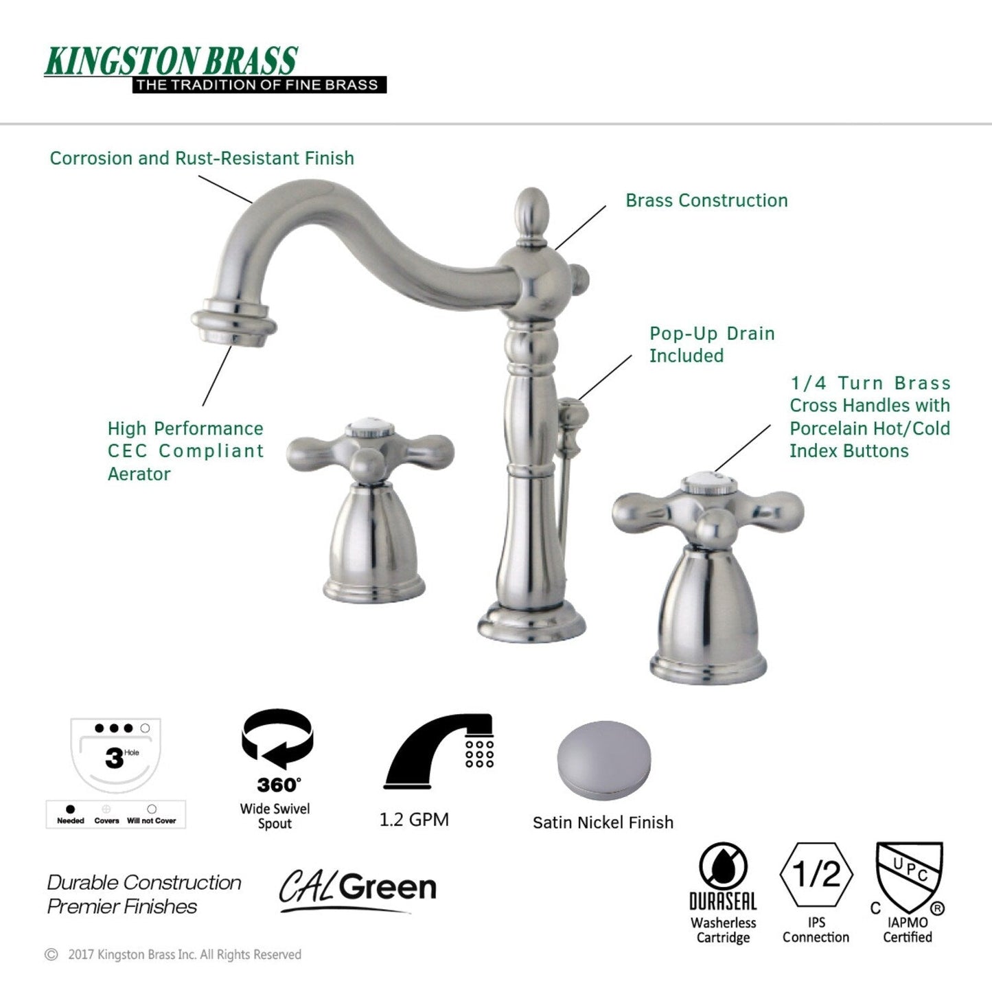 Heritage 8 in. Widespread Bathroom Faucet