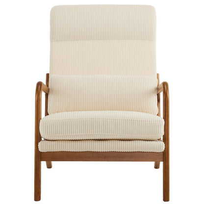 High Back Solid Wood Armrest Backrest Leisure Chair Accent Chair