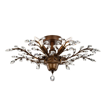 Holly 4-light Crystal Leaves Flush Mount
