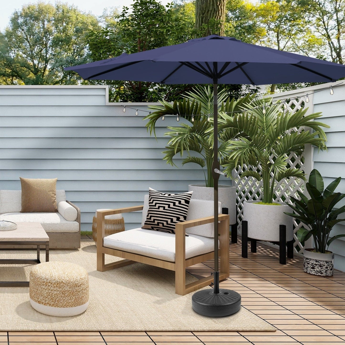Holme 9-foot Patio Umbrella and Base Stand