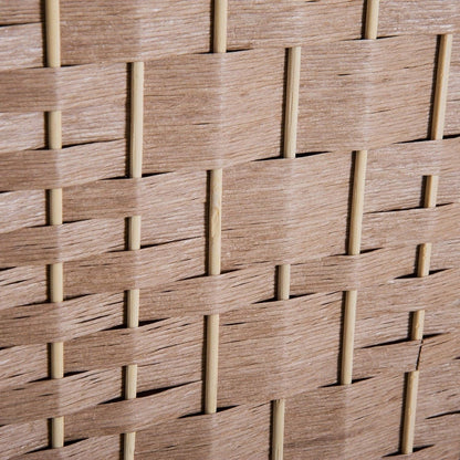 HomCom 6' Tall Wicker Weave Six Panel Room Divider Privacy Screen - Natural Blonde Wood