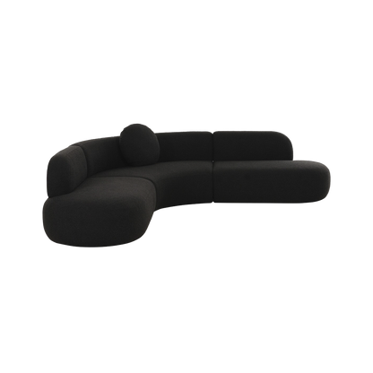 Horizon Sectional Sofa Black Boucle