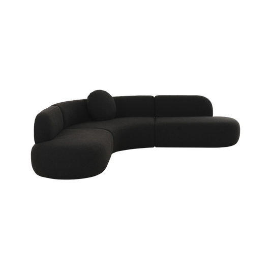 Horizon Sectional Sofa Black Boucle