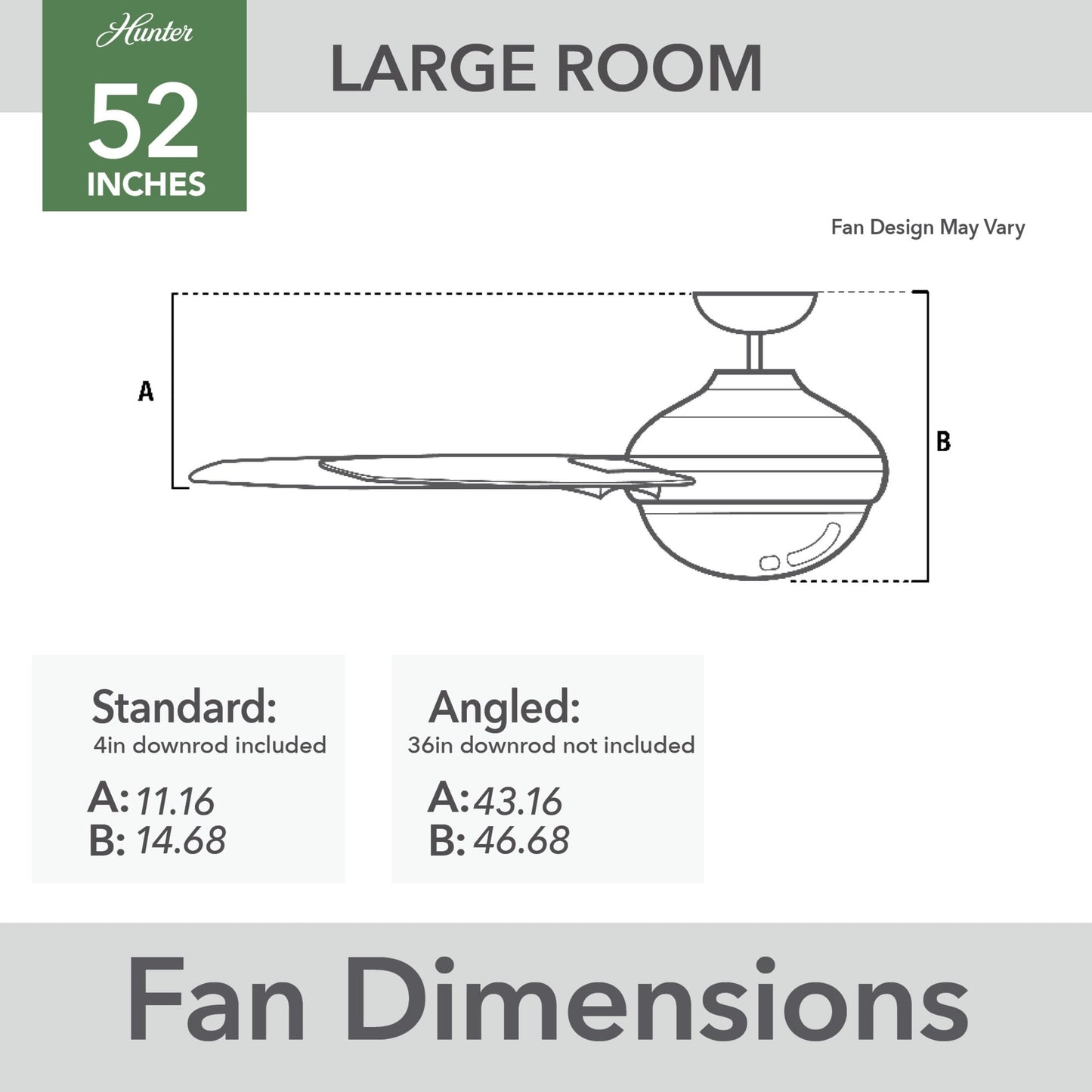 Hunter 52 Skyflow Outdoor Ceiling Fan w/ LED Light Kit, Wall Control - Coastal Modern Contemporary - WeatherMax - WET-RATED!