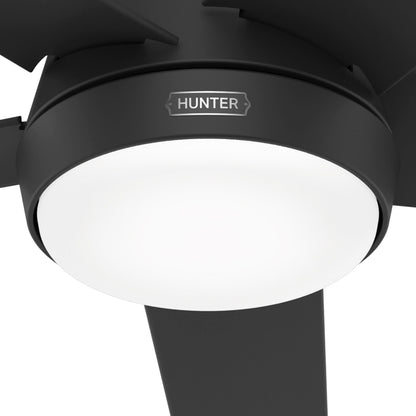 Hunter 52 Skyflow Outdoor Ceiling Fan w/ LED Light Kit, Wall Control - Coastal Modern Contemporary - WeatherMax - WET-RATED!