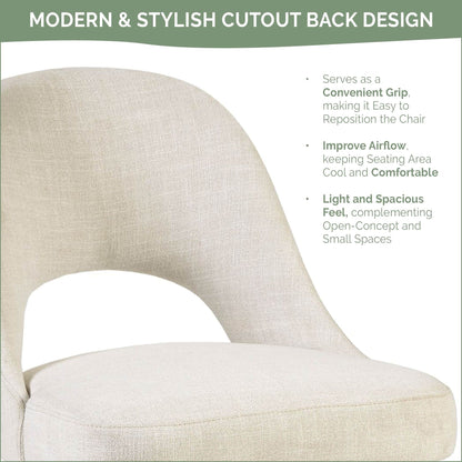 INK IVY Nola Upholstered Dining Side Chairs with Cutout Back design (Set of 2)