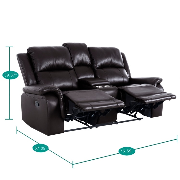 Leather Manual Recliner Sofa Collection for Living Room Leather Reclining Furniture for Home Office Living Room