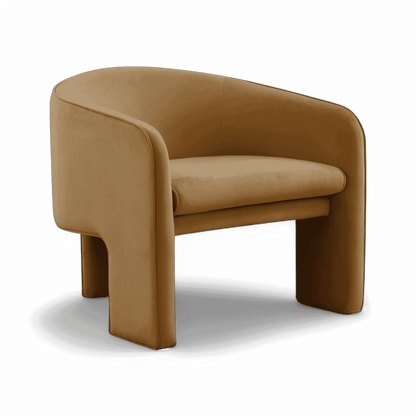 Helix Camel Velvet Accent Chair