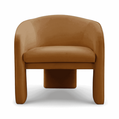Helix Camel Velvet Accent Chair
