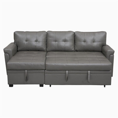 Convertible Reversible Sectional Sofa with Pull-Out Sleeper Bed, Hidden Storage Chaise, and Durable Legs