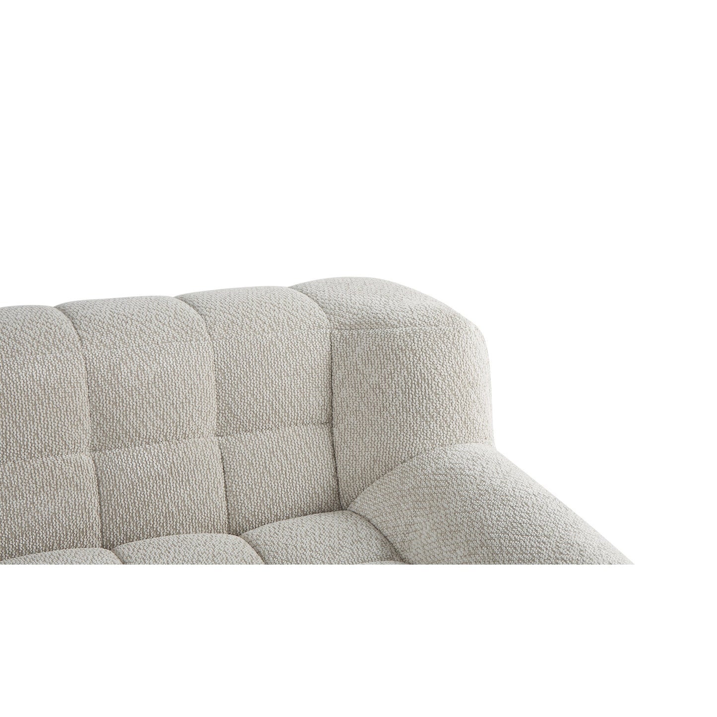 Liyasi 2 Seater Full Compression Sofa Beige Lychee Velvet No Assembly Required