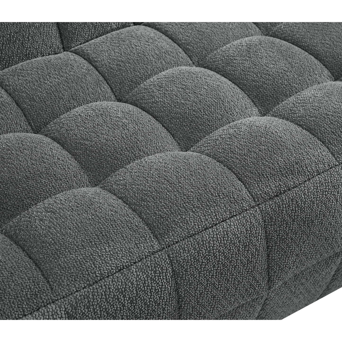 Liyasi 2 Seater Full Compression Sofa Beige Lychee Velvet No Assembly Required