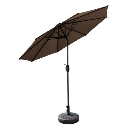 Lopes 9-foot Patio Umbrella with Bronze Finish Base Weight Stand Included