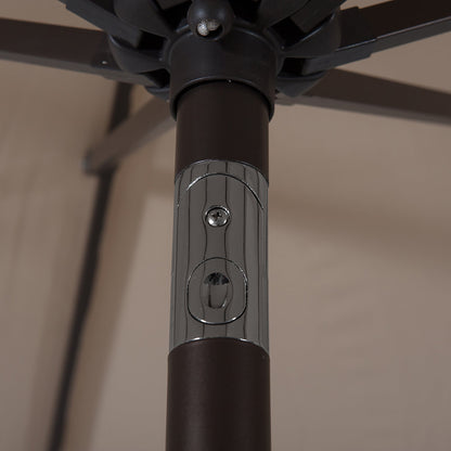 Lopes 9-foot Patio Umbrella with Bronze Finish Base Weight Stand Included