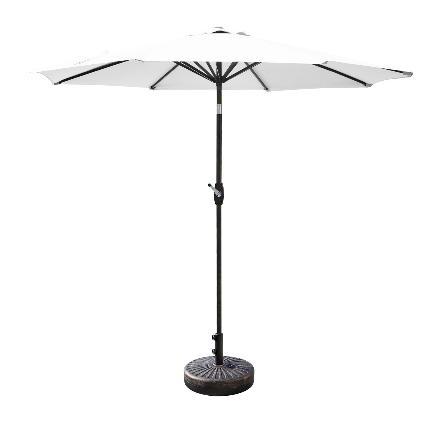 Lopes 9-foot Patio Umbrella with Bronze Finish Base Weight Stand Included