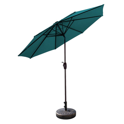 Lopes 9-foot Patio Umbrella with Bronze Finish Base Weight Stand Included