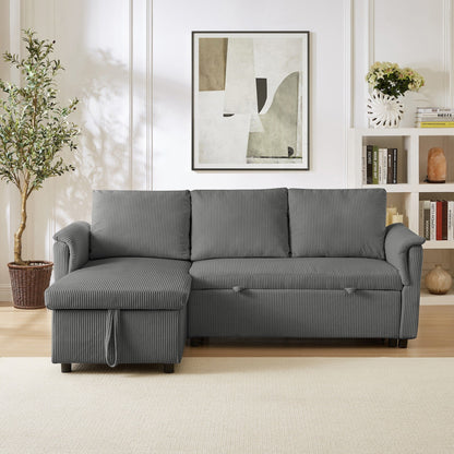 Loveseat Sofa with Chaise Lounge L-Shaped Modular Convertible Sofa with Storage Chaise