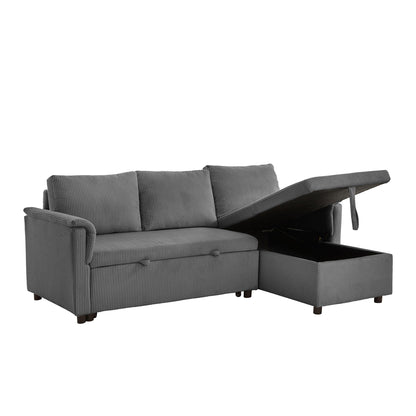 Loveseat Sofa with Chaise Lounge L-Shaped Modular Convertible Sofa with Storage Chaise
