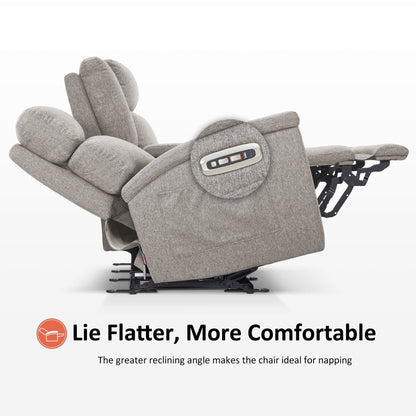 MCombo 60.2 Power Loveseat Recliner Sofa with Massage and Dual Heating, Adjustable Headrest, USB & Type C Port, Fabric