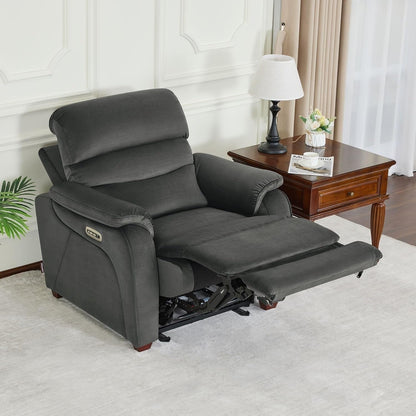 MCombo Zero Wall-Hugger Power Recliner Chair with Adjustable Headrest, Perfect for Small Spaces and RV, Fabric ST257