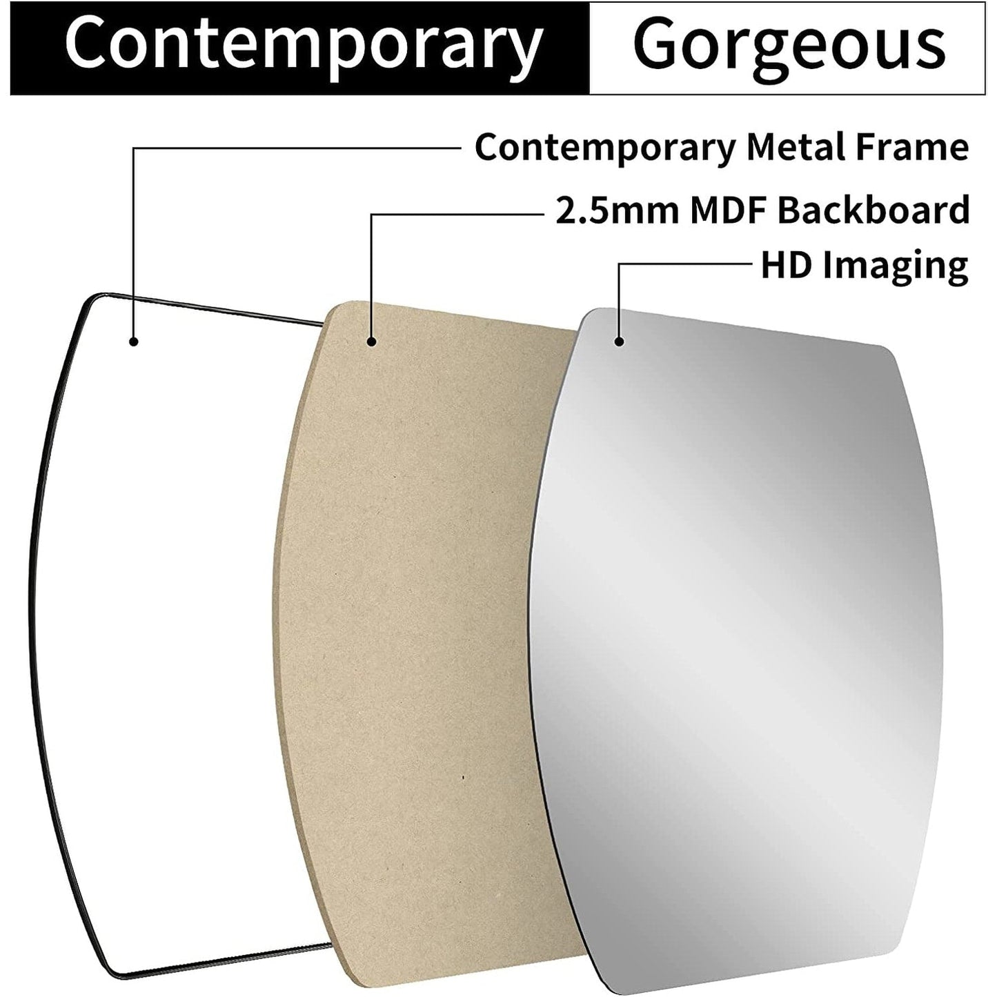 MacLuu Oblong Metal Wall Mirror