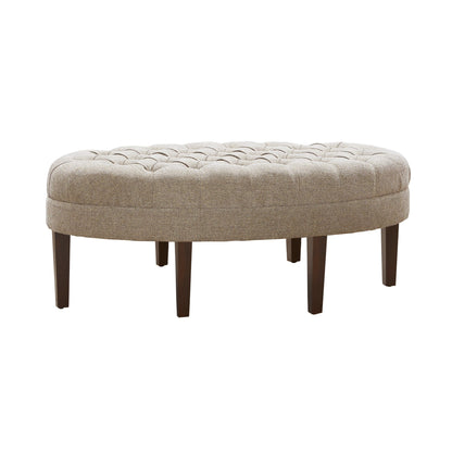 Madision Park Chase Surfboard Tufted Upholstered Ottoman with Solid Wood