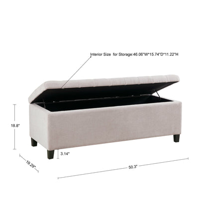 Madison Park Sasha Tufted Top Upholstered Storage Bench