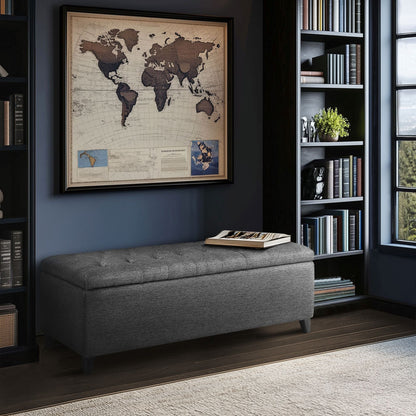 Madison Park Sasha Tufted Top Upholstered Storage Bench