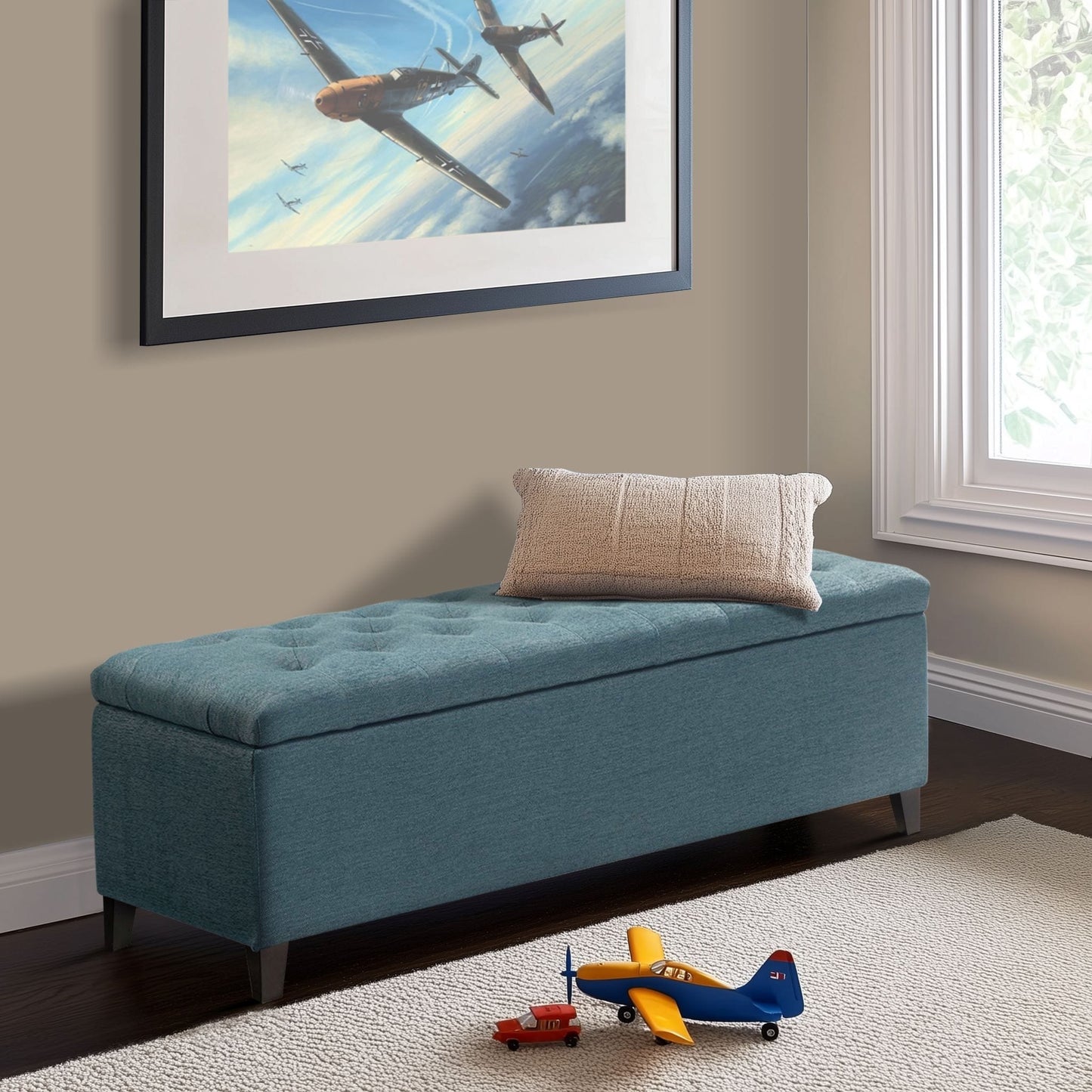 Madison Park Sasha Tufted Top Upholstered Storage Bench