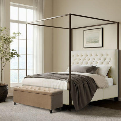 Madison Park Sasha Tufted Top Upholstered Storage Bench