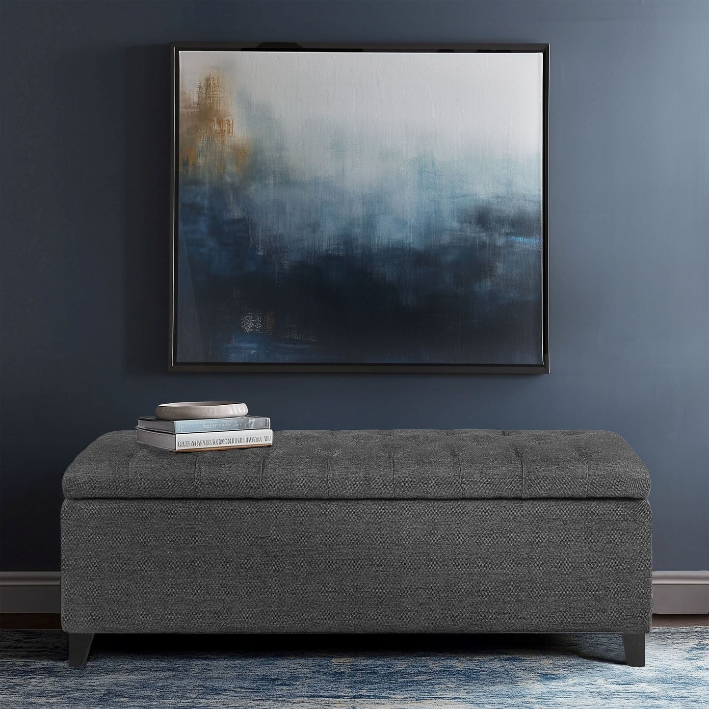 Madison Park Sasha Tufted Top Upholstered Storage Bench