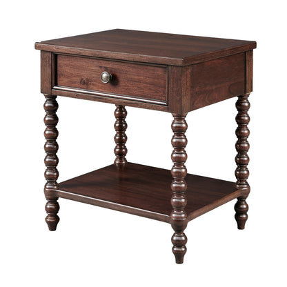 Madison Park Signature Beckett Turned Wood Spindle Nightstand with Drawer & Shelf
