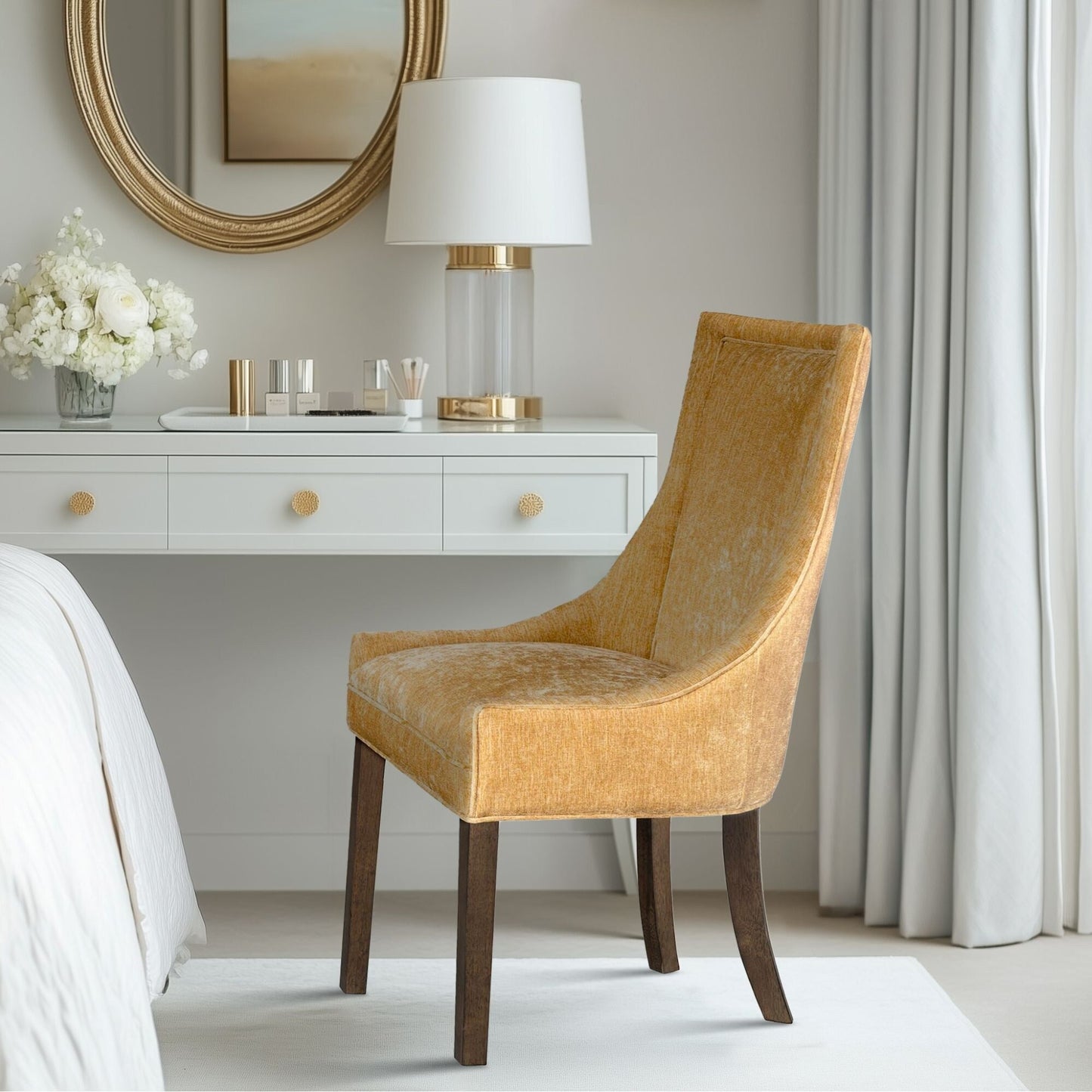 Madison Park Signature Ultra Upholstered Dining Side Chairs With Wood Legs (Set of 2) - N/A