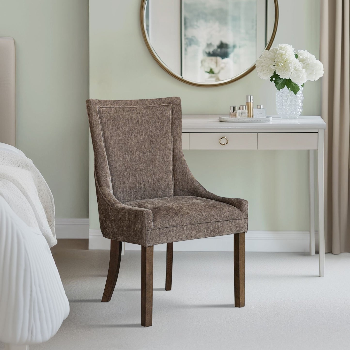 Madison Park Signature Ultra Upholstered Dining Side Chairs With Wood Legs (Set of 2) - N/A