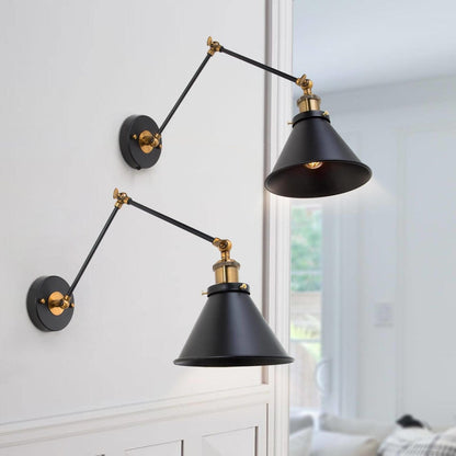 Malryn Set of 2 Modern Adjustable Swing Arm Lights Plug-in/Hardwired Wall Sconces