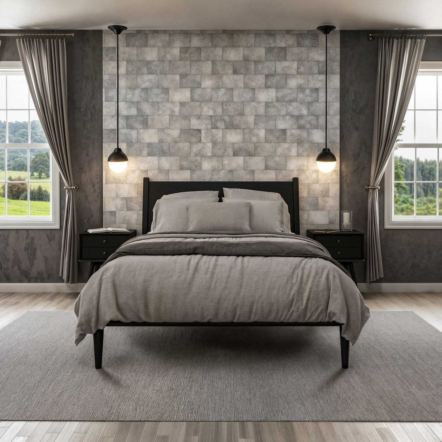 Mid-Century Panel Bed