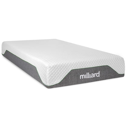 Milliard Memory Foam Mattress 10 inch Firm, Bed-in-a-Box/Pressure Relieving, Classic