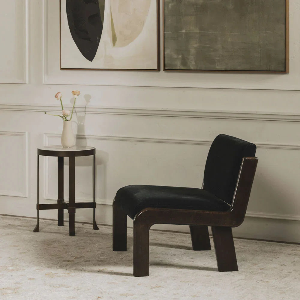 Milo Lounge Chair Black Faux