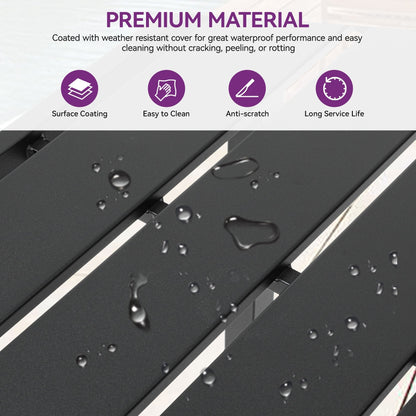 Moasis Patio Metal Counter Table Bar Table with Wheels