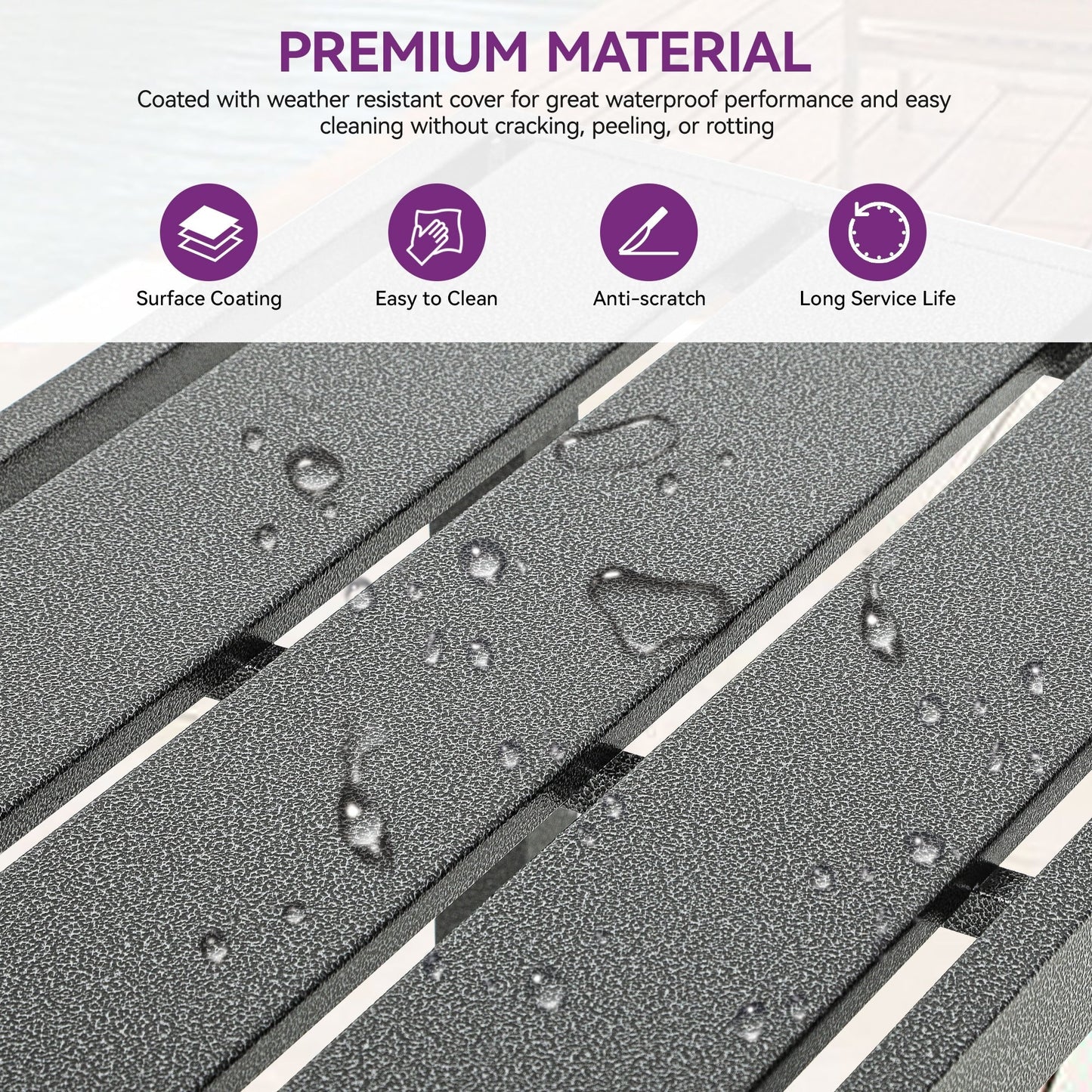 Moasis Patio Metal Counter Table Bar Table with Wheels