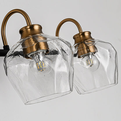 Modern 3/4-lights Bathroom Dimmable Vanity Lights Wall Sconces with Glass Shade