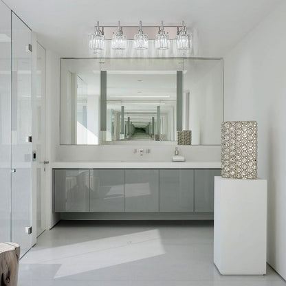 Modern Dimmable Crystal Bathroom Vanity Light Wall Sconces with Crystal Shades