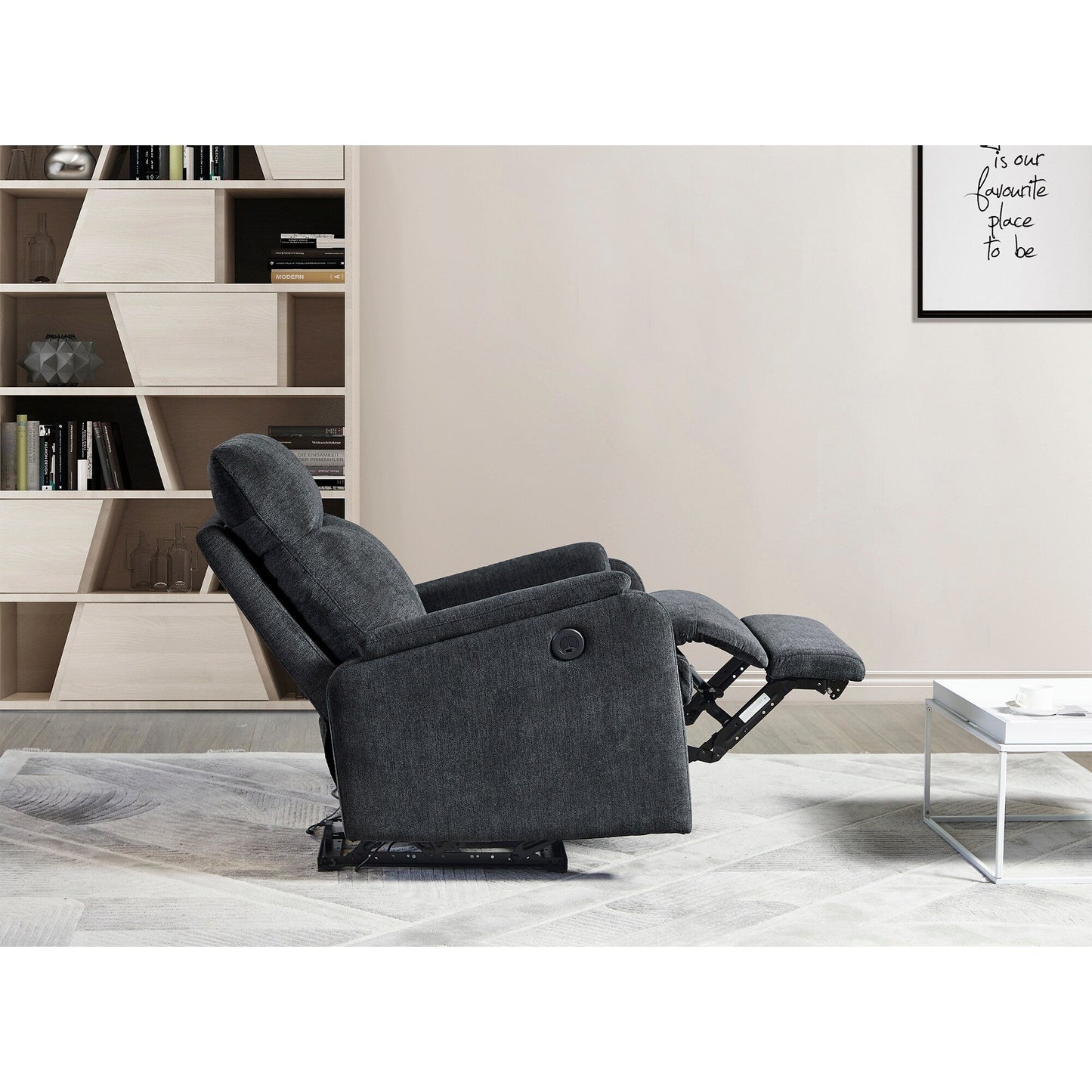 Modern Power Recliner Chair with USB, Full Head & Lumbar Support