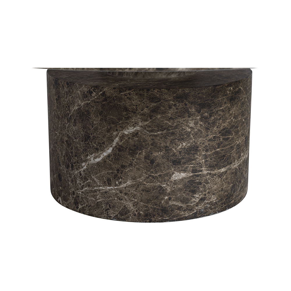 Monaco Round Coffee Table Brown Marble
