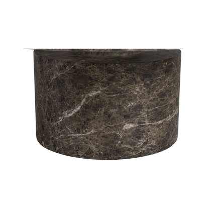 Monaco Round Coffee Table Brown Marble
