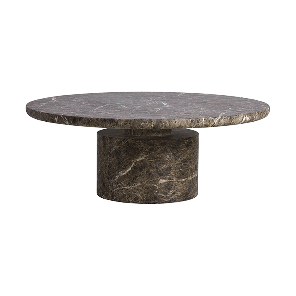 Monaco Round Coffee Table Brown Marble