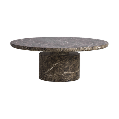 Monaco Round Coffee Table Brown Marble