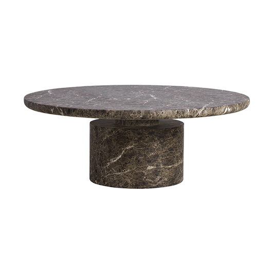 Monaco Round Coffee Table Brown Marble