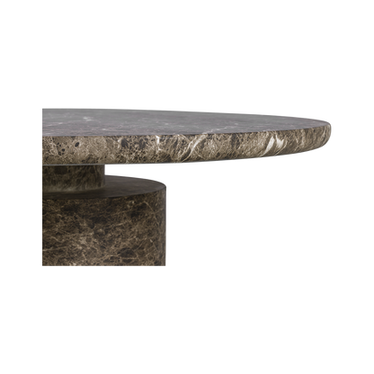 Monaco Round Coffee Table Brown Marble